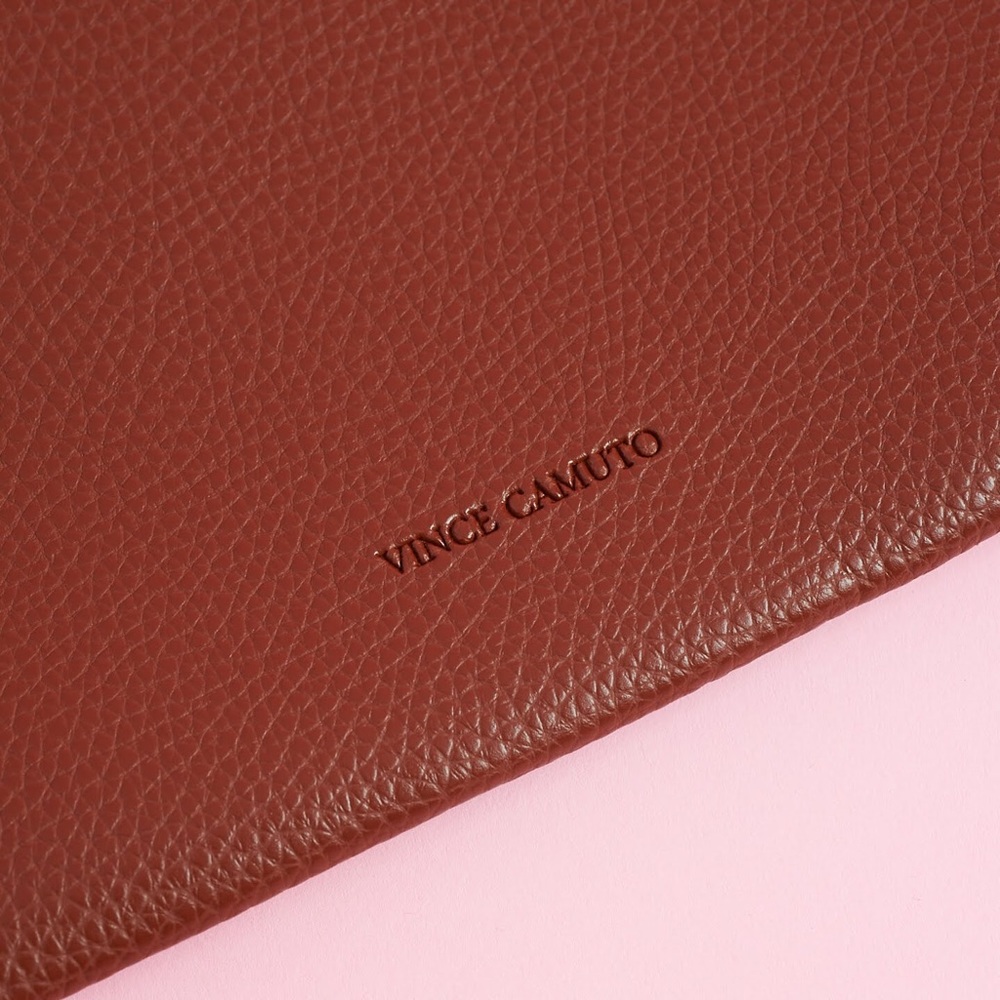 NWT VINCE CAMUTO DARK RUM LEATHER LUCK TOTE - Picture 5 of 8